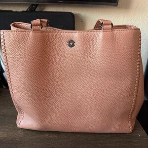 DAGNE DOVER | Large Allyn Tote Leather, Warm Dust